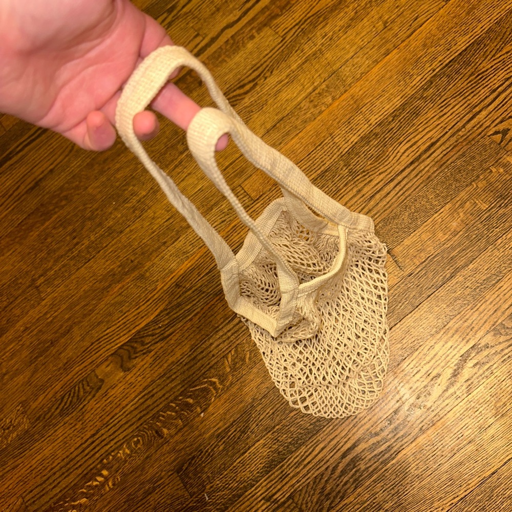 Cream Crochet Market Tote Bag